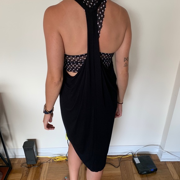 Black V-neck Cover Up Dress - Picture 2 of 2